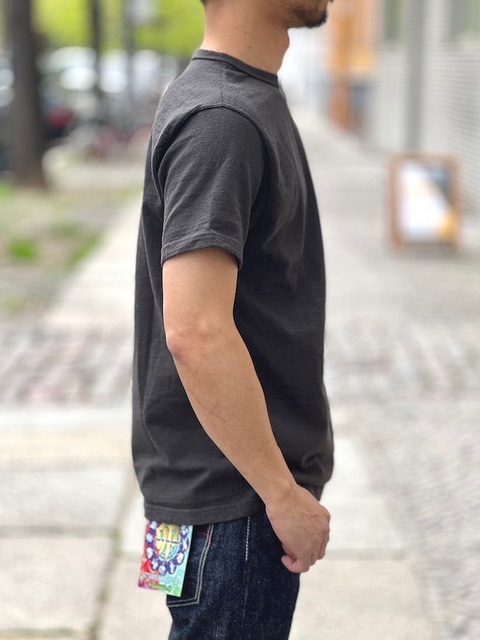 SJST-SC01 - T-Shirt "SAMURAI COTTON PROJECT" - Produced with Samurai's own cotton - KUROMAME - Black Beans Dyeing