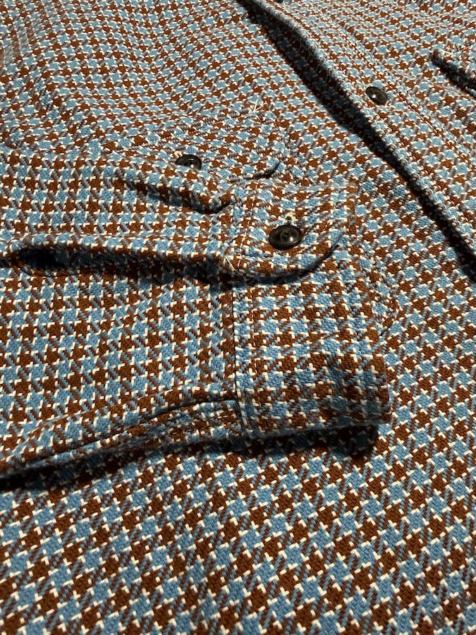 "SASHIKO GINGHAM CHECK" - Natural Indigo Work Shirt