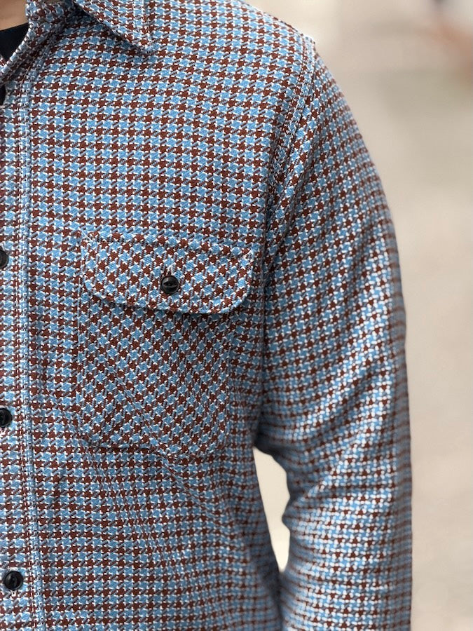 "SASHIKO GINGHAM CHECK" - Natural Indigo Work Shirt