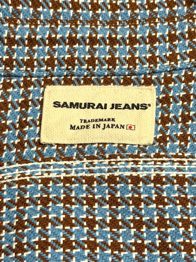 "SASHIKO GINGHAM CHECK" - Natural Indigo Work Shirt