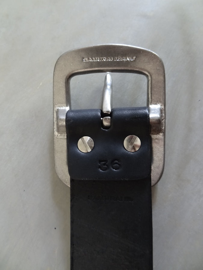 W001 - Super Heavyweight - Curved Leather Belt - Black - The strongest belt you can get !