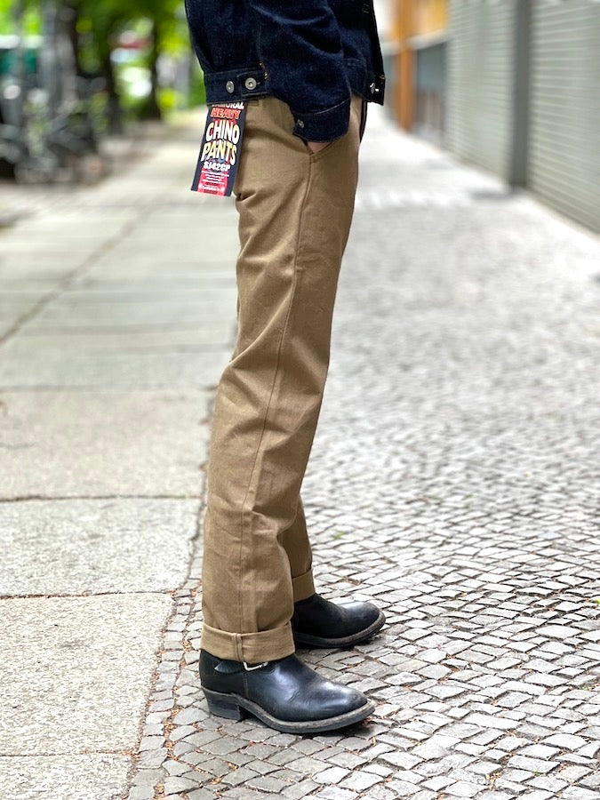 SJ42CP - 15oz Sulfur Dye Selvedge - HEAVY CHINO PANTS - Slim Straight