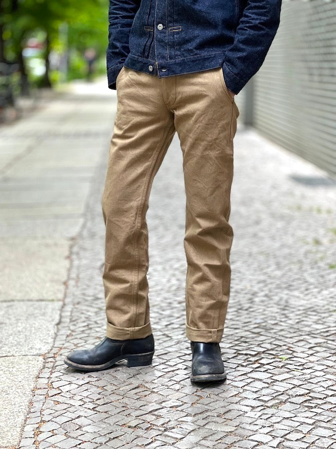 SJ42CP - 15oz Sulfur Dye Selvedge - HEAVY CHINO PANTS - Slim Straight