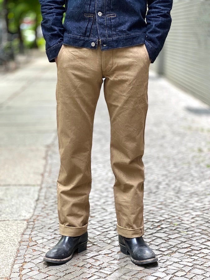 SJ42CP - 15oz Sulfur Dye Selvedge - HEAVY CHINO PANTS - Slim Straight
