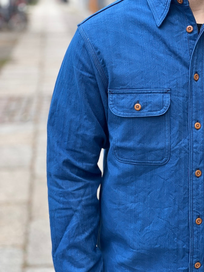 SSS25-AHBW - "ASAGI" Natural Indigo Work Shirt