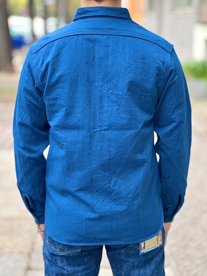 SSS25-AHBW - "ASAGI" Natural Indigo Work Shirt