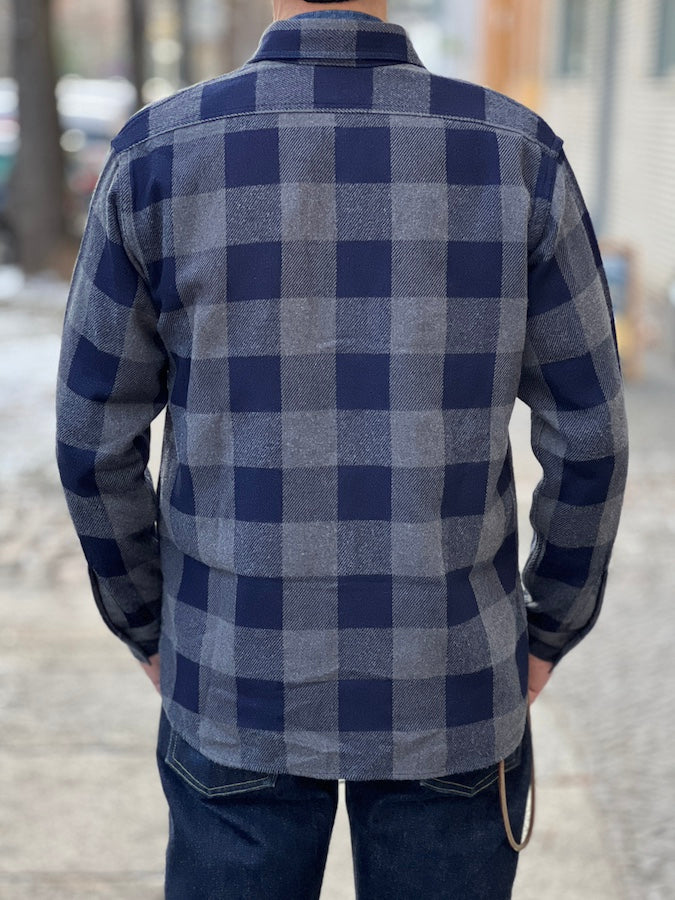 Studio D'Artisan - 5073 - Indigo Rope-dyed Flannel Shirt - Grey