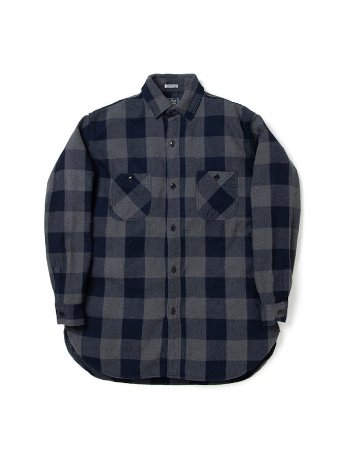 Studio D'Artisan - 5073 - Indigo Rope-dyed Flannel Shirt - Grey