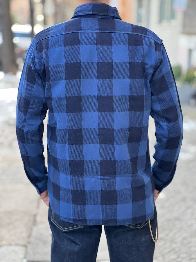 Studio D'Artisan - 5073 - Indigo Rope-dyed Flannel Shirt - Navy