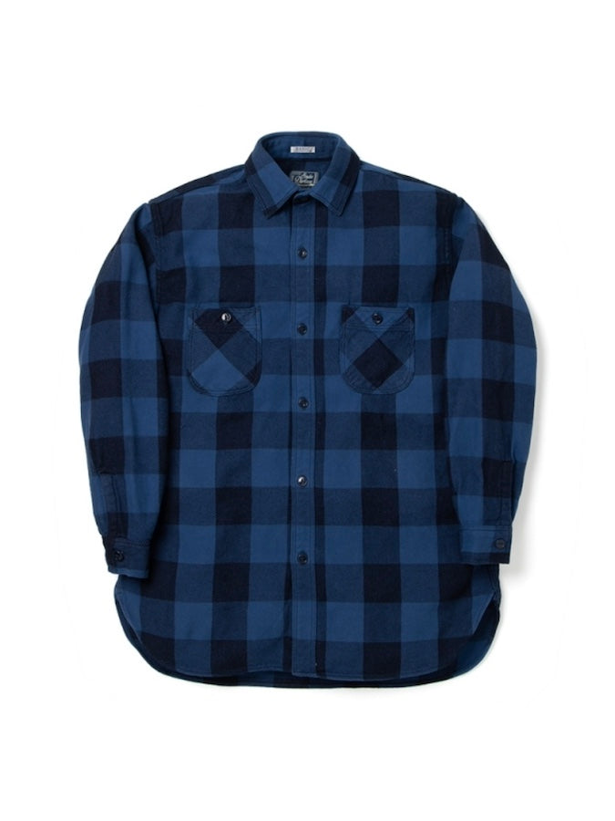 Studio D'Artisan - 5073 - Indigo Rope-dyed Flannel Shirt - Navy