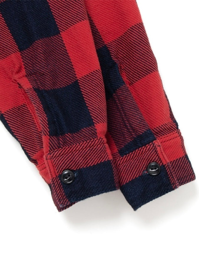 Studio D'Artisan - 5073 - Indigo Rope-dyed Flannel Shirt - Red