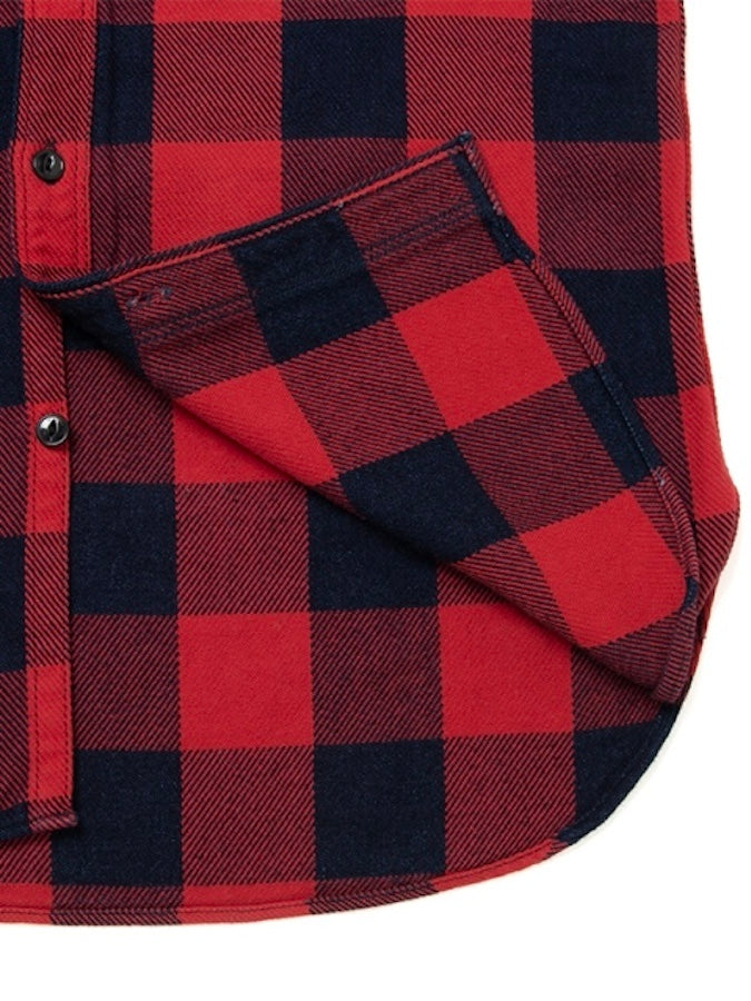 Studio D'Artisan - 5073 - Indigo Rope-dyed Flannel Shirt - Red