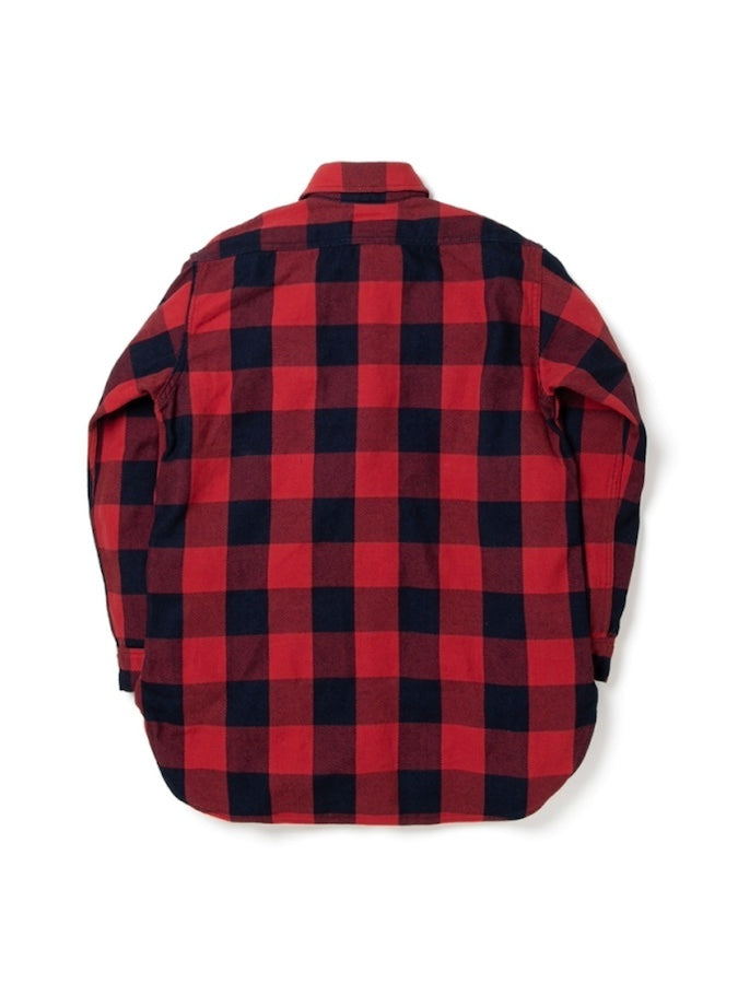 Studio D'Artisan - 5073 - Indigo Rope-dyed Flannel Shirt - Red