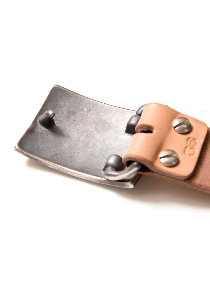 Studio D'Artisan - B-83 - Handmade Flat Buckle - Cow Leather Belt - Natural