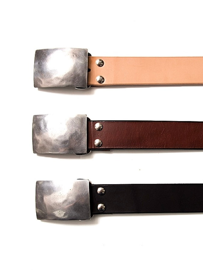 Studio D'Artisan - B-83 - Handmade Flat Buckle - Cow Leather Belt - Natural
