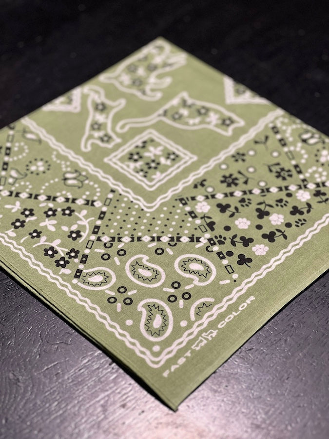 TCB - Two Cats Bandana - Green