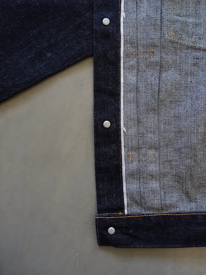 THE FLAT HEAD - 50's Denim Jacket - 2nd Model - 14.5oz Selvedge Denim - U.S. Texas Cotton