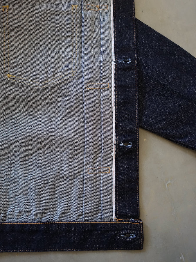 THE FLAT HEAD - 50's Denim Jacket - 2nd Model - 14.5oz Selvedge Denim - U.S. Texas Cotton