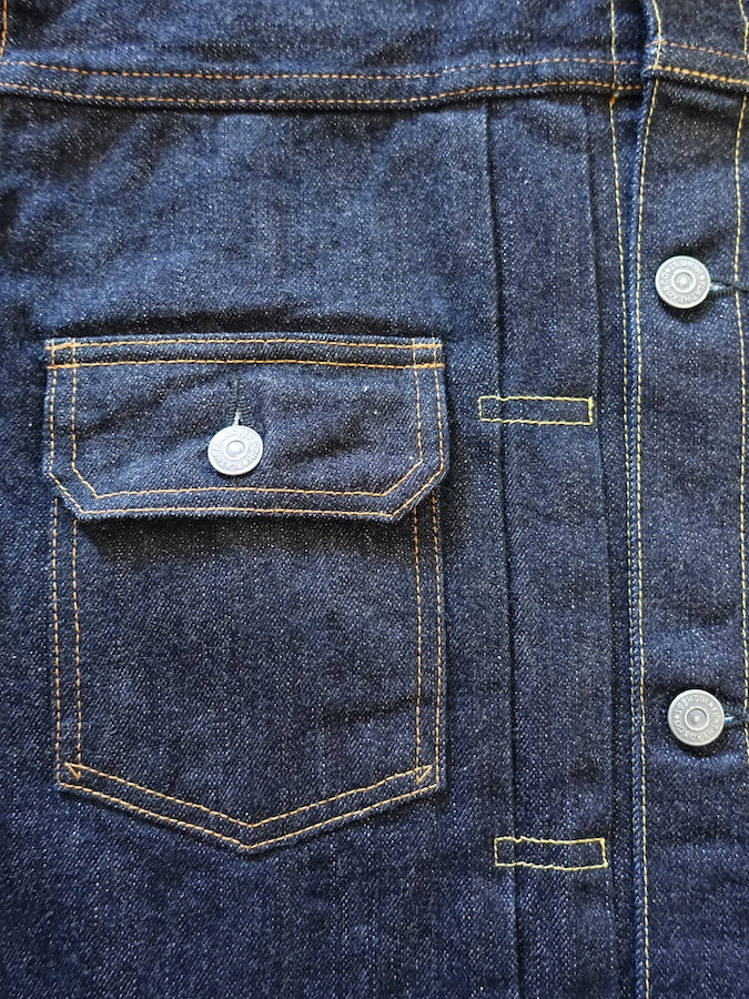 THE FLAT HEAD - 50's Denim Jacket - 2nd Model - 14.5oz Selvedge Denim - U.S. Texas Cotton