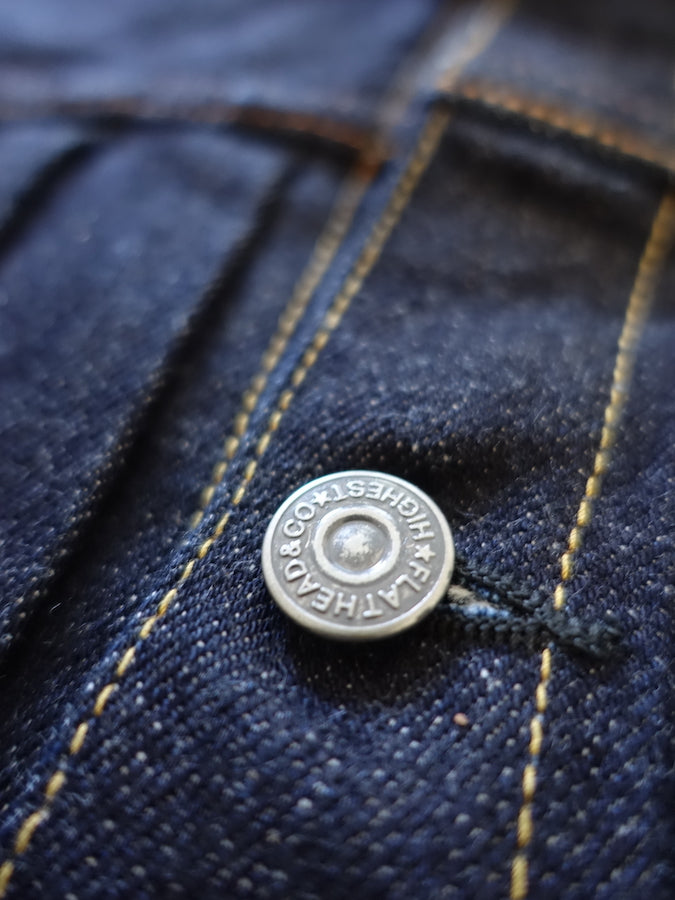 THE FLAT HEAD - 50's Denim Jacket - 2nd Model - 14.5oz Selvedge Denim - U.S. Texas Cotton