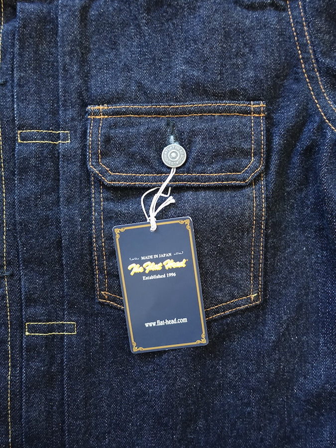 THE FLAT HEAD - 50's Denim Jacket - 2nd Model - 14.5oz Selvedge Denim - U.S. Texas Cotton