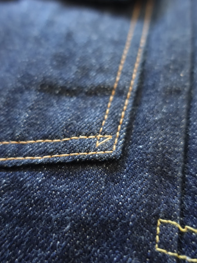 THE FLAT HEAD - 50's Denim Jacket - 2nd Model - 14.5oz Selvedge Denim - U.S. Texas Cotton