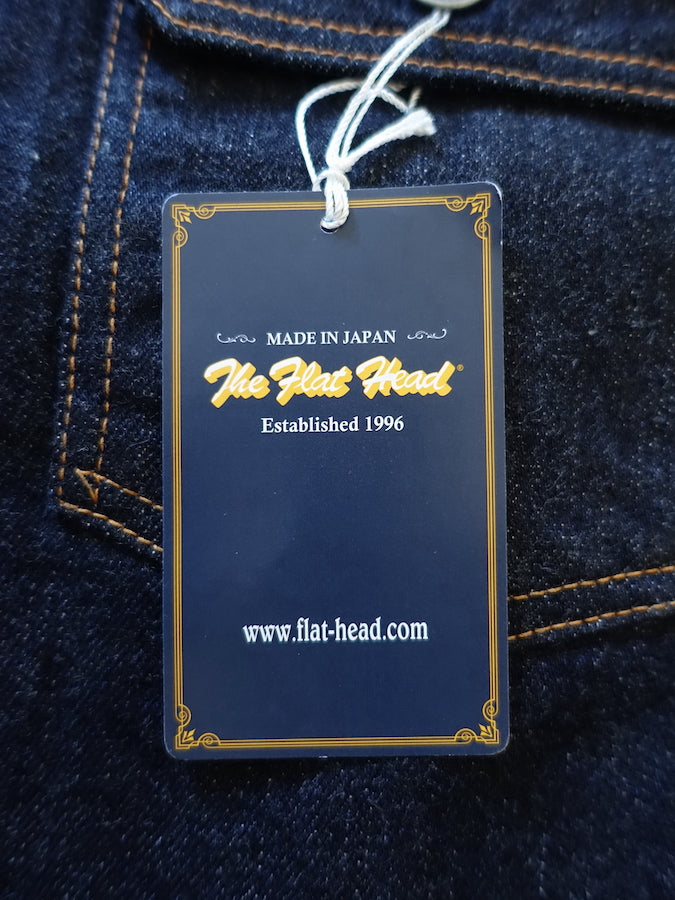 THE FLAT HEAD - 50's Denim Jacket - 2nd Model - 14.5oz Selvedge Denim - U.S. Texas Cotton