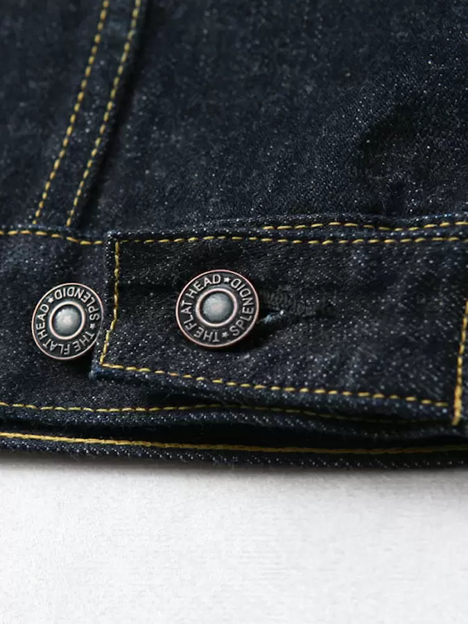 THE FLAT HEAD - 60's Denim Jacket - 3rd Model - 14.5oz Selvedge Denim - U.S. Texas Cotton