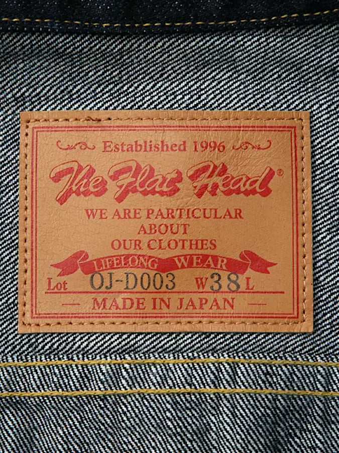 THE FLAT HEAD - 60's Denim Jacket - 3rd Model - 14.5oz Selvedge Denim - U.S. Texas Cotton