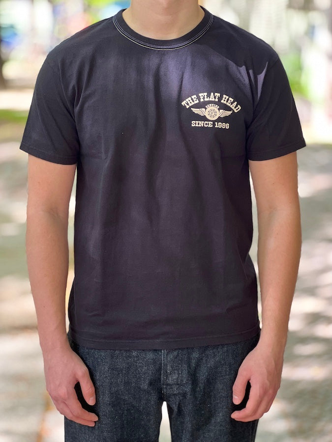 **FLYING WHEEL** Heavyweight T-Shirt - Black / Ivory - THC Series