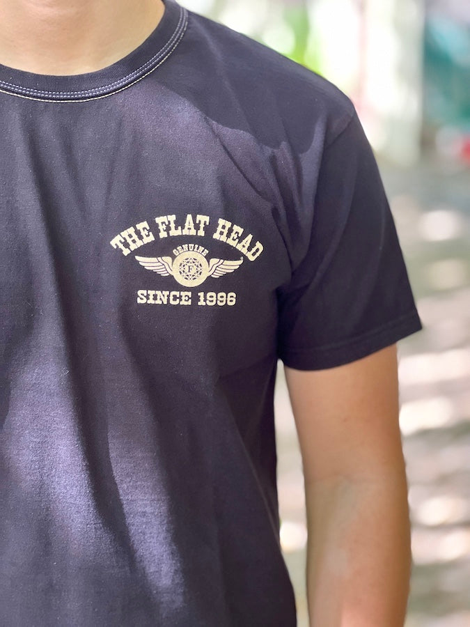 **FLYING WHEEL** Heavyweight T-Shirt - Black / Ivory - THC Series