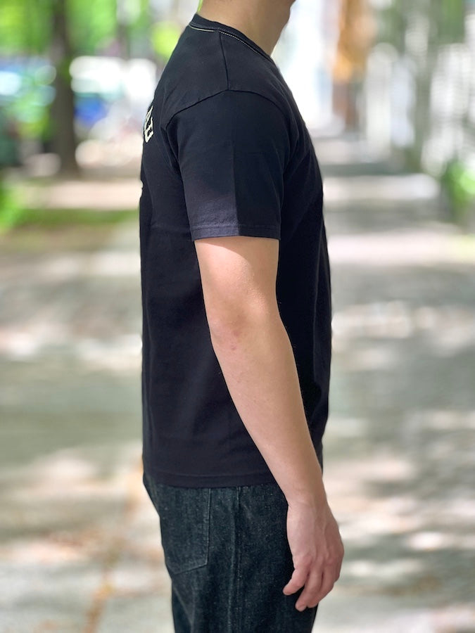 **FLYING WHEEL** Heavyweight T-Shirt - Black / Ivory - THC Series