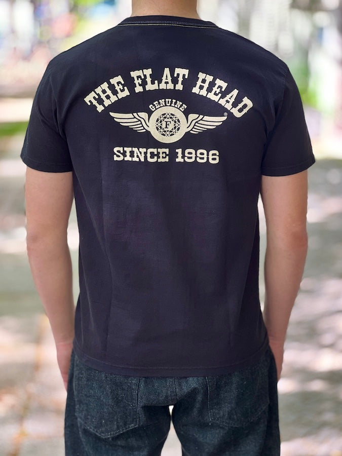 **FLYING WHEEL** Heavyweight T-Shirt - Black / Ivory - THC Series