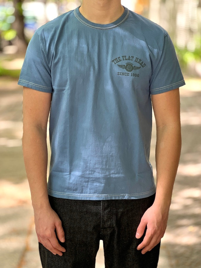**FLYING WHEEL** Heavyweight T-Shirt - Blue - THC Series