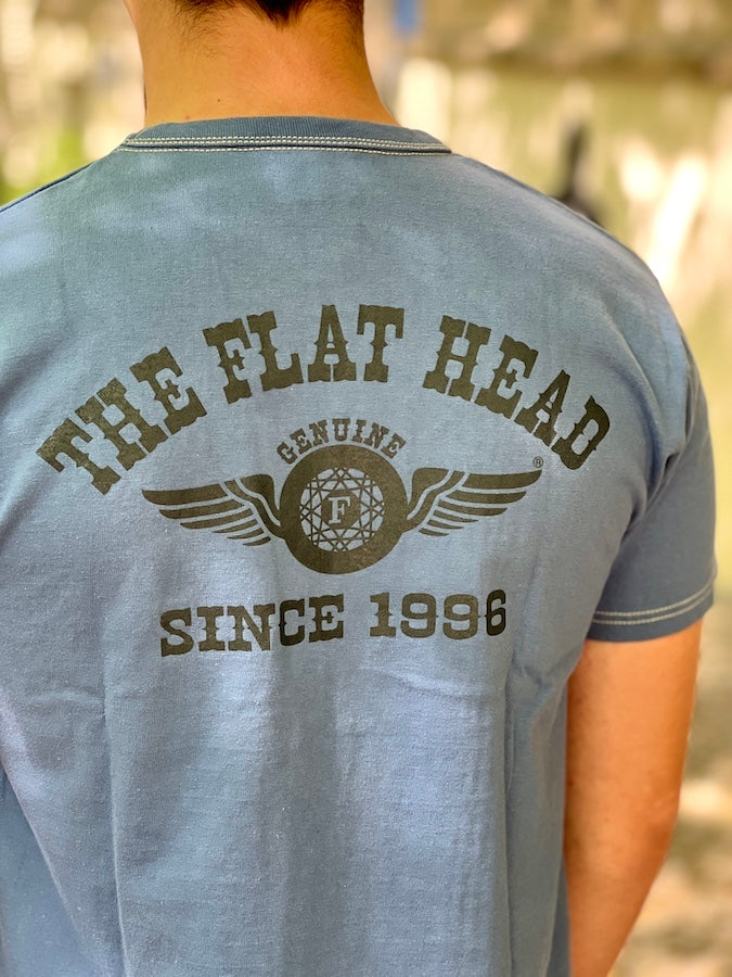 **FLYING WHEEL** Heavyweight T-Shirt - Blue - THC Series