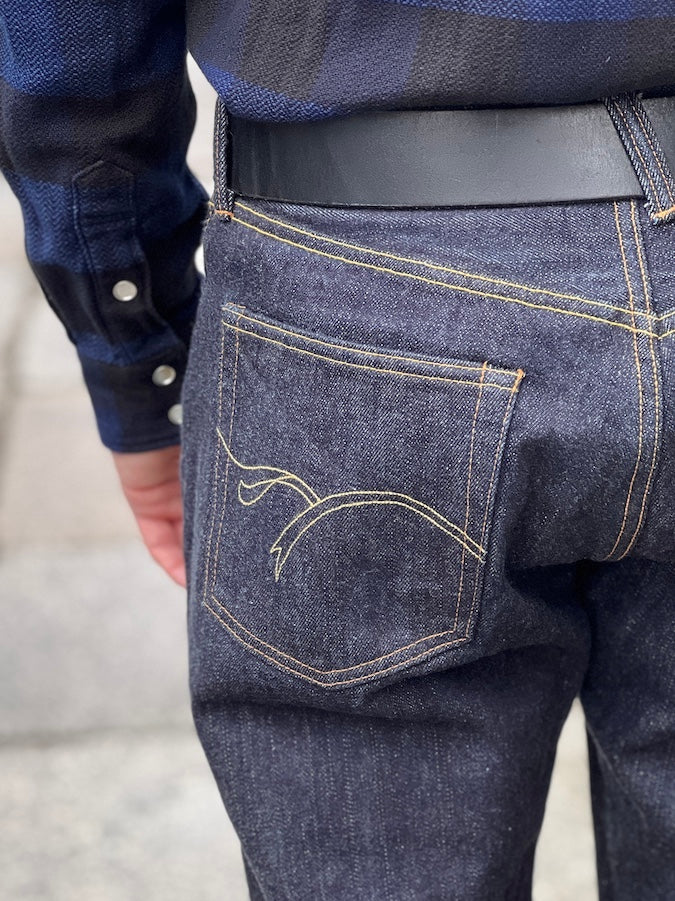 ** NEW ** THE FLAT HEAD - FN-8004 - DOSHABURI FADE Bandana - Wide Tapered - 18oz Selvedge Denim - U.S. Texas Cotton - One Washed