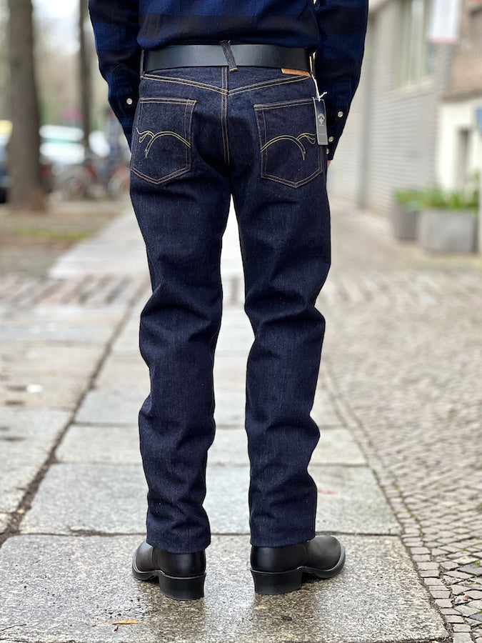 ** NEW ** THE FLAT HEAD - FN-8004 - DOSHABURI FADE Bandana - Wide Tapered - 18oz Selvedge Denim - U.S. Texas Cotton - One Washed