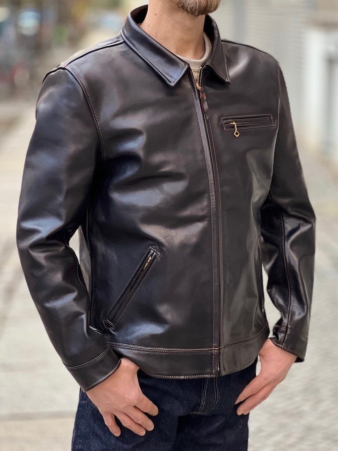 FN-LJ-HS001 - Horsehide - Shinki Hikaku Co. Leather - Single Rider's Jacket - Black