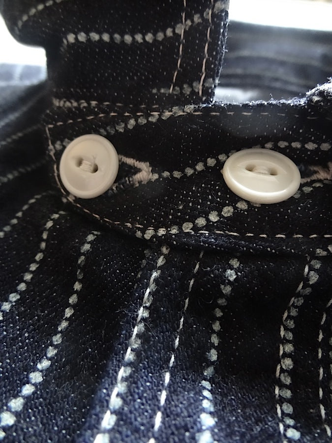 THE FLAT HEAD - FN-SDK-702L - Wabash Work Shirt - 10oz Indigo Selvedge woven on vintage shuttle looms