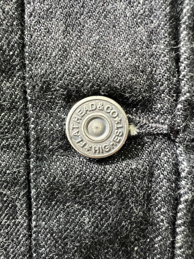 THE FLAT HEAD - FN-OJ-DB001 - 40's Denim Jacket - 1st Model - 12.5oz Selvedge Denim - Black - One Washed