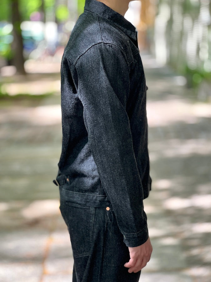 THE FLAT HEAD - FN-OJ-DB001 - 40's Denim Jacket - 1st Model - 12.5oz Selvedge Denim - Black - One Washed
