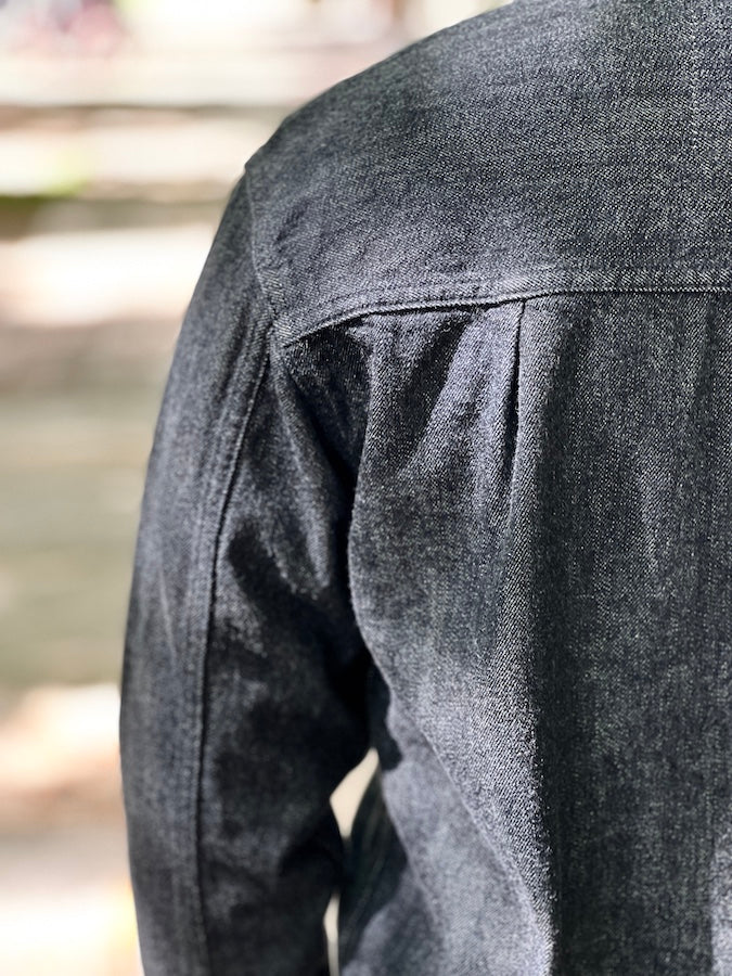 THE FLAT HEAD - FN-OJ-DB001 - 40's Denim Jacket - 1st Model - 12.5oz Selvedge Denim - Black - One Washed