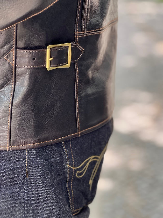 FN-LJ-HW004 - Horsehide - Shinki Hikaku Co. Leather - Double Rider's Jacket