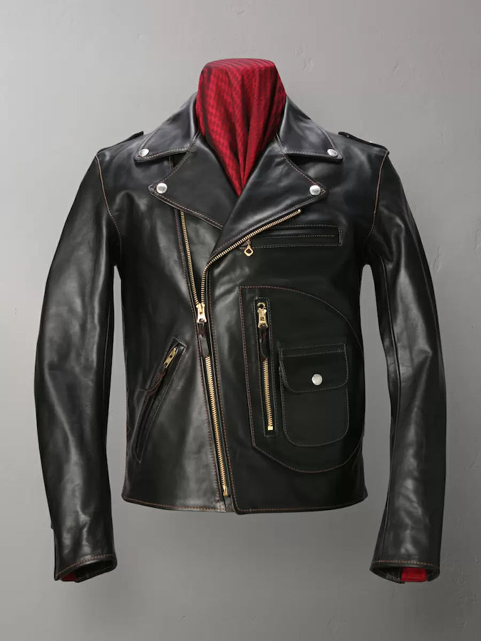 FN-LJ-HW004 - Horsehide - Shinki Hikaku Co. Leather - Double Rider's Jacket