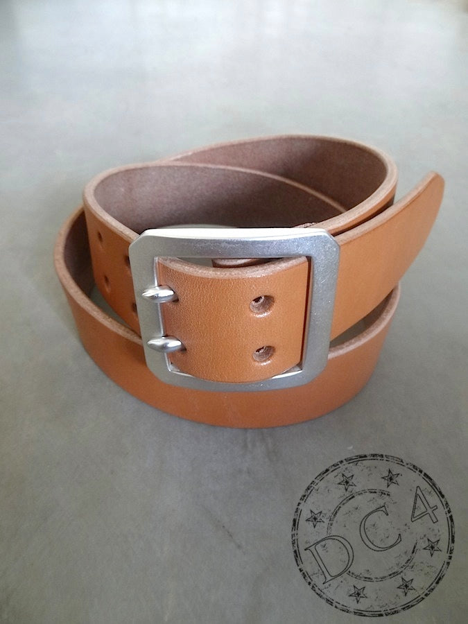 DC4 x The Flat Head - Double Prong - Saddle Leather Belt – Tan