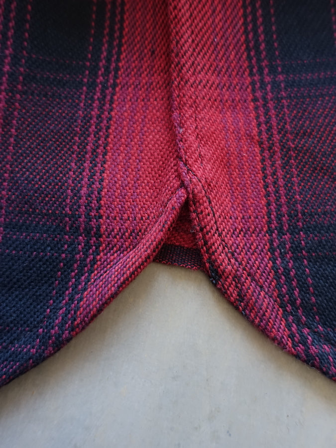 THE FLAT HEAD - Workwear - Ombre Heavy Flannel Shirt - Red/Black