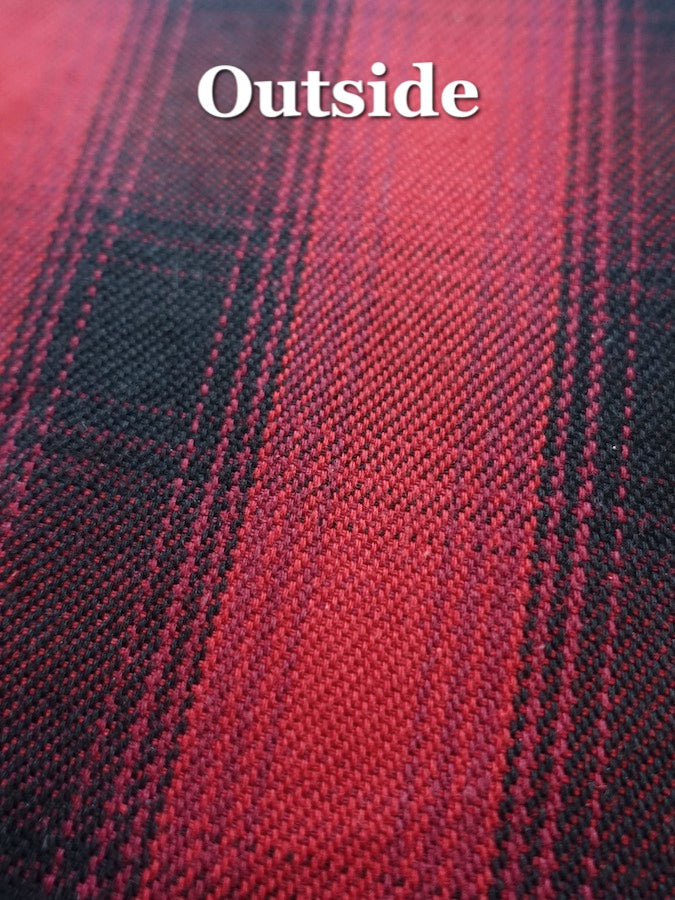 THE FLAT HEAD - Workwear - Ombre Heavy Flannel Shirt - Red/Black