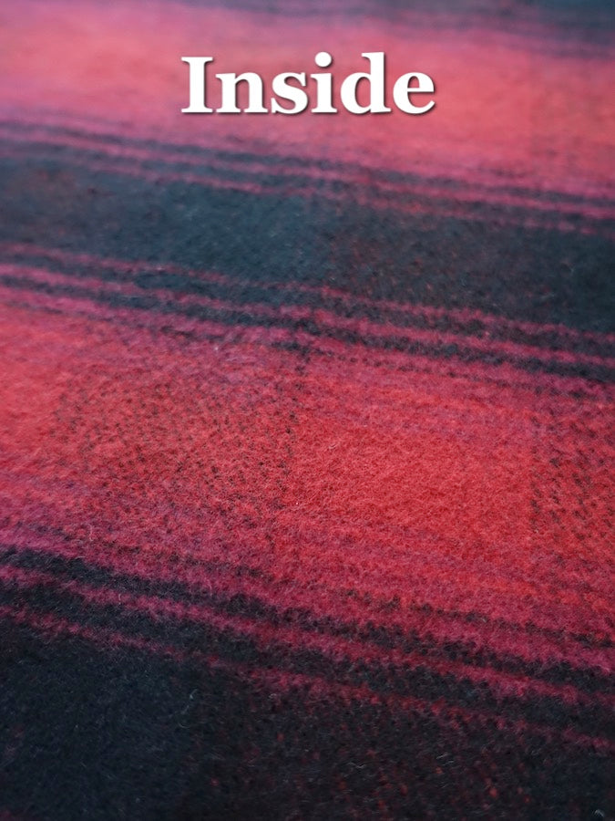 THE FLAT HEAD - Workwear - Ombre Heavy Flannel Shirt - Red/Black