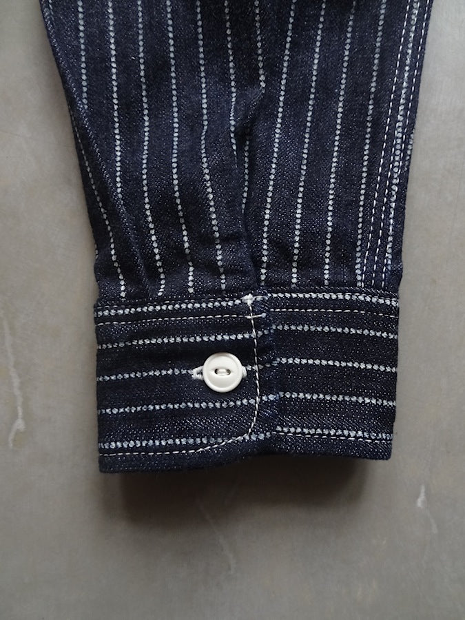 THE FLAT HEAD - FN-SDK-702L - Wabash Work Shirt - 10oz Indigo Selvedge woven on vintage shuttle looms