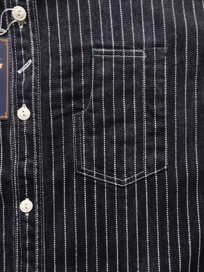 THE FLAT HEAD - FN-SDK-702L - Wabash Work Shirt - 10oz Indigo Selvedge woven on vintage shuttle looms